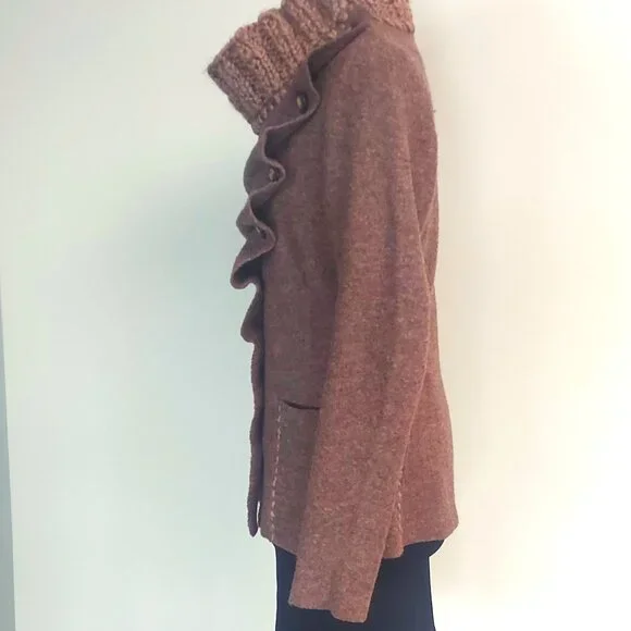 Anthropologie Gro Abrahamsson Arslan Asymmetric Wool Cardigan - Size S - Picture 3 of 10